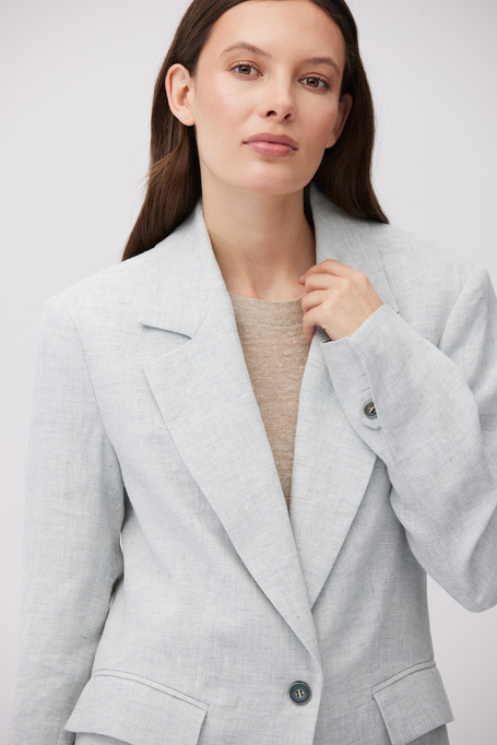 Světle modré lněné sako do kostýmu