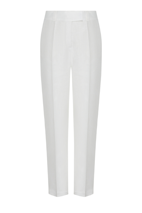 Lněné kalhoty s úzkou nohavicí