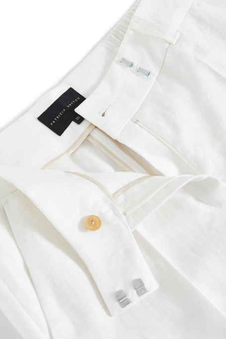 Lněné kalhoty s úzkou nohavicí