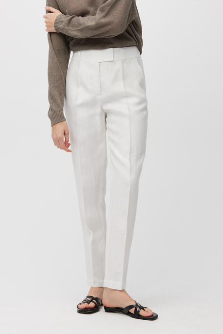 Lněné kalhoty s úzkou nohavicí