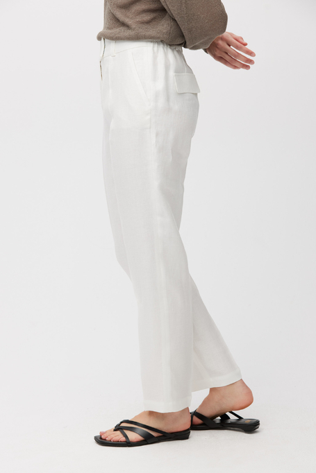 Lněné kalhoty s úzkou nohavicí