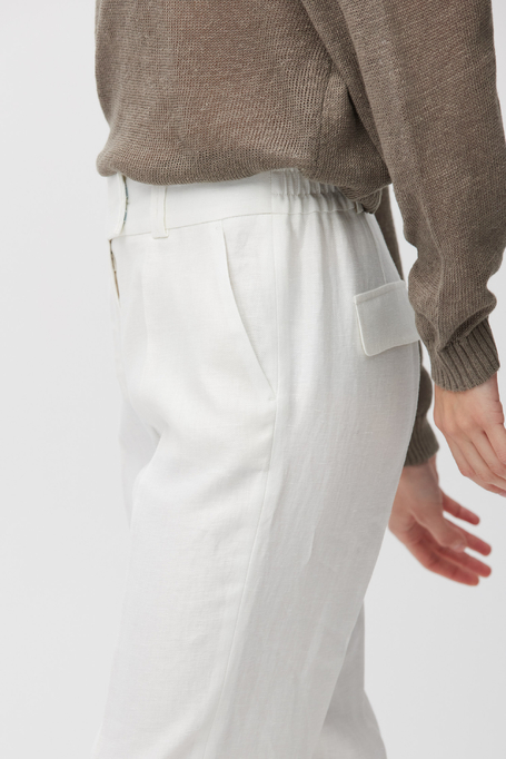 Lněné kalhoty s úzkou nohavicí