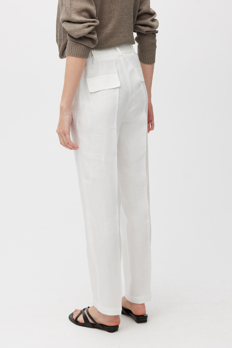 Lněné kalhoty s úzkou nohavicí