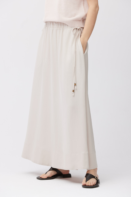 Béžová maxi sukně ze směsi lnu a lyocellu - Patrizia Aryton