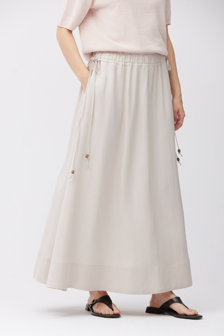 Béžová maxi sukně ze směsi lnu a lyocellu