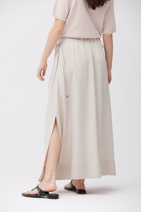 Béžová maxi sukně ze směsi lnu a lyocellu - Patrizia Aryton