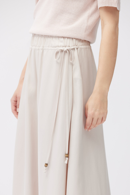 Béžová maxi sukně ze směsi lnu a lyocellu - Patrizia Aryton