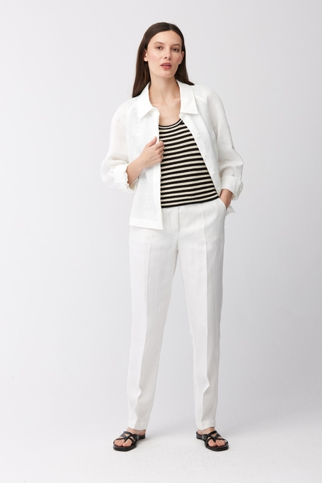 Lněné kalhoty s úzkou nohavicí