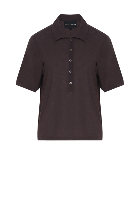Halenka s polo límcem z merino vlny