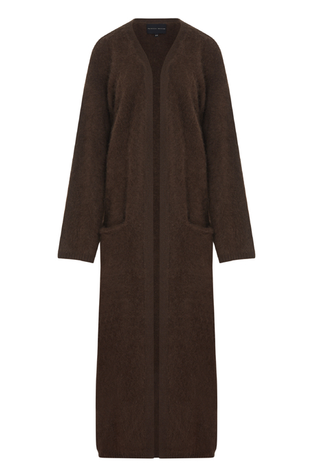 Čokoládový kardigan z merino vlny a kašmíru