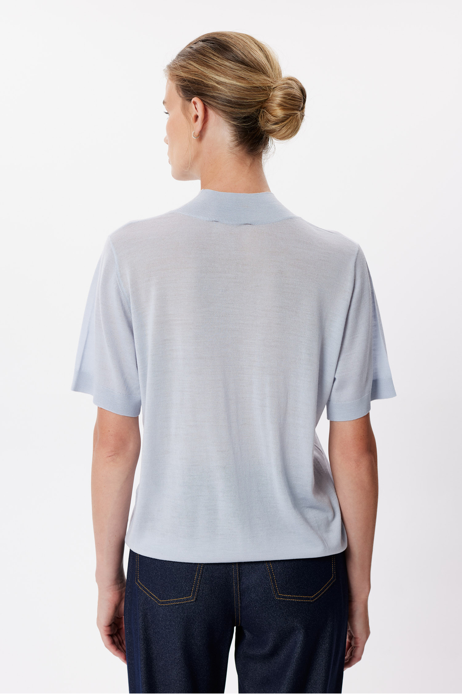 Blankytná halenka z merino vlny Blankytná halenka z merino vlny