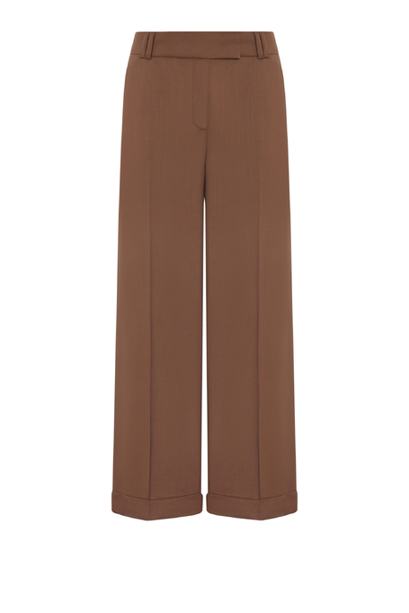 Hnědé culottes kalhoty z panenské vlny Hnědé culottes kalhoty z panenské vlny