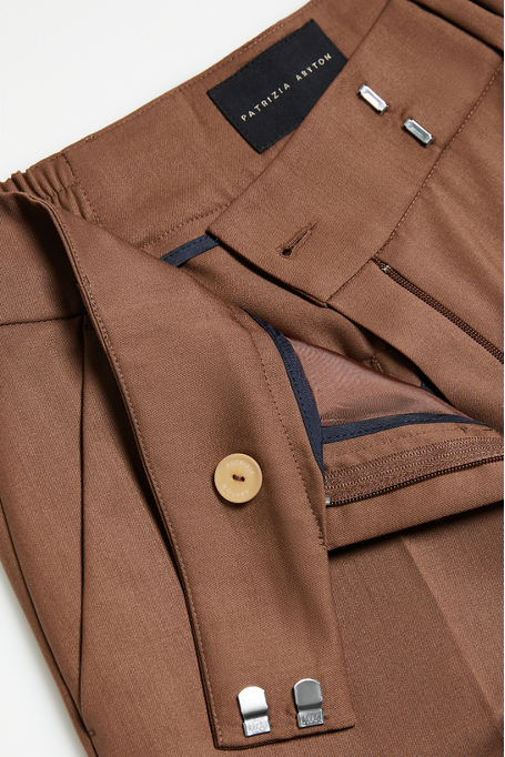 Hnědé culottes kalhoty z panenské vlny Hnědé culottes kalhoty z panenské vlny