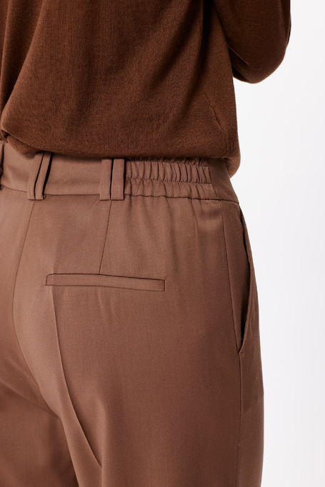 Hnědé culottes kalhoty z panenské vlny Hnědé culottes kalhoty z panenské vlny